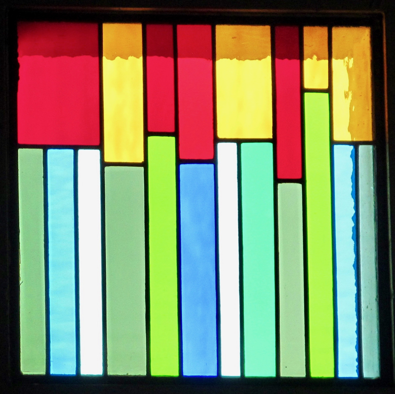 12 Disciples, Tongues of flame. Different sizes and colours represent the diversityof the pentecost community.